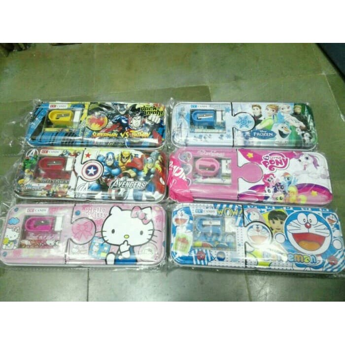 

Kotak pensil anak Doraemon Hello kitty Frozen Avenger Batman Superman