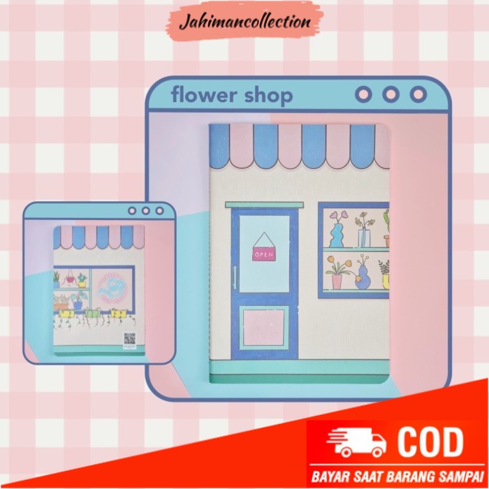 

✨ BISA COD ✨ Lined / Dotted Notebook by PrintilanStudio - flower shop, dotted/titik2