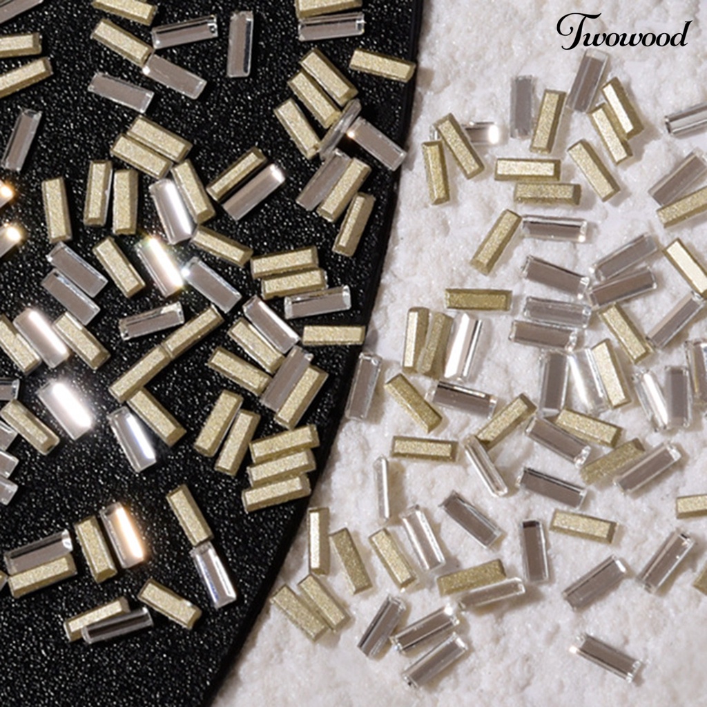 200 Pcs Ornamen Berlian Imitasi Bentuk Kotak Untuk Manicure Charms