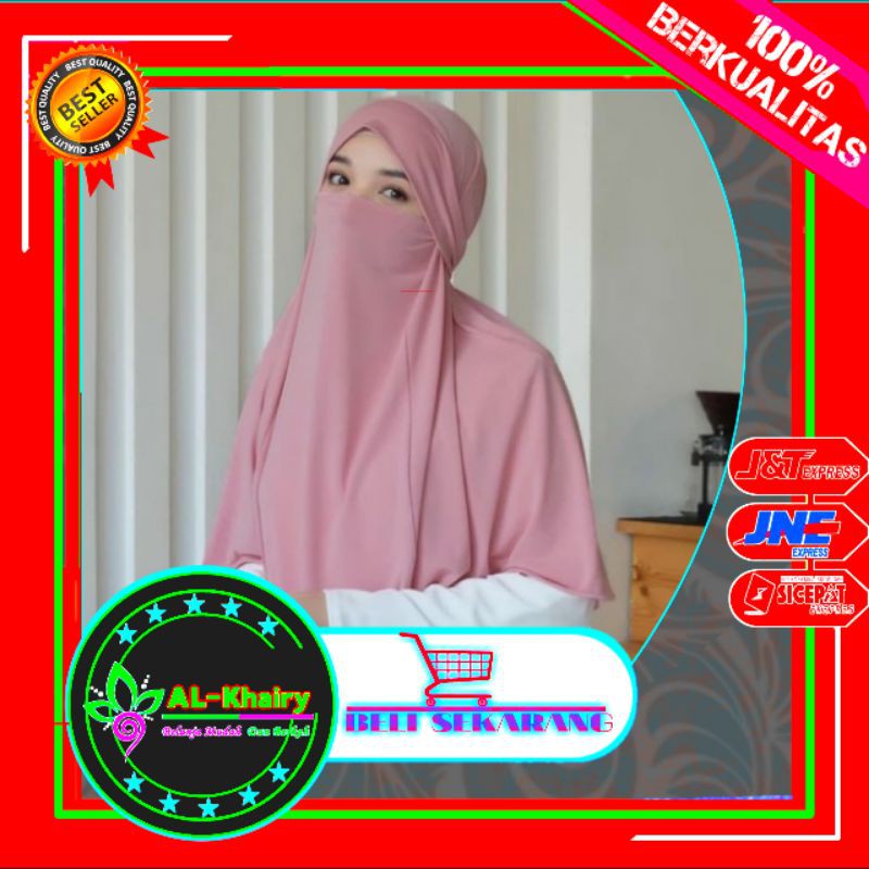 Jilbab Hijab Kerudung Khimar Instan French Cadar Terbaru Aminah Cantik Murah Nyaman Berkualitas