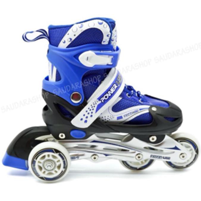 Super Promo Murah Sepatu Roda Biru Inline Skate / Bajaj Power S M L - K8N2G9