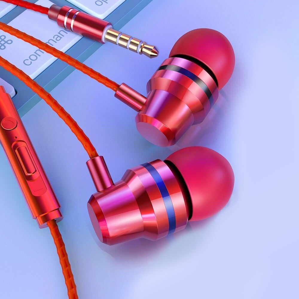 (Buy 1 Get 1 Free) Earphone In Ear HiFi Bass Bahan Metal Anti Air Dengan Kabel Jack 3.5mm