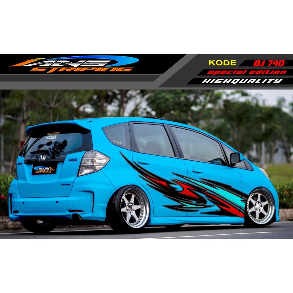 STIKER VARIASI MOBIL HONDA BRIO AGYA JAZZ AVANZA YARIS / DECAL STICKER MOBIL JAZZ / STIKER MOBIL