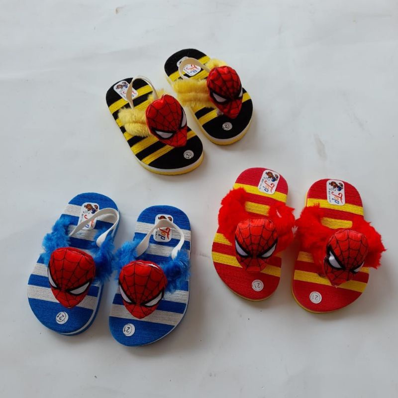 muara sandal anak baby laki laki boneka Spiderman