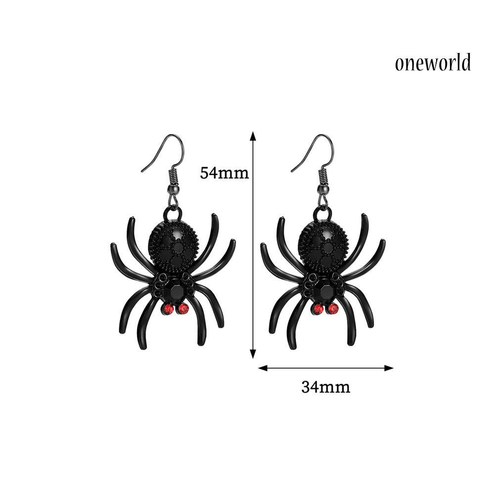 OW# 2Pair Gothic Style Spider Shape Eardrop Hook Earrings Women Jewelry Accessories