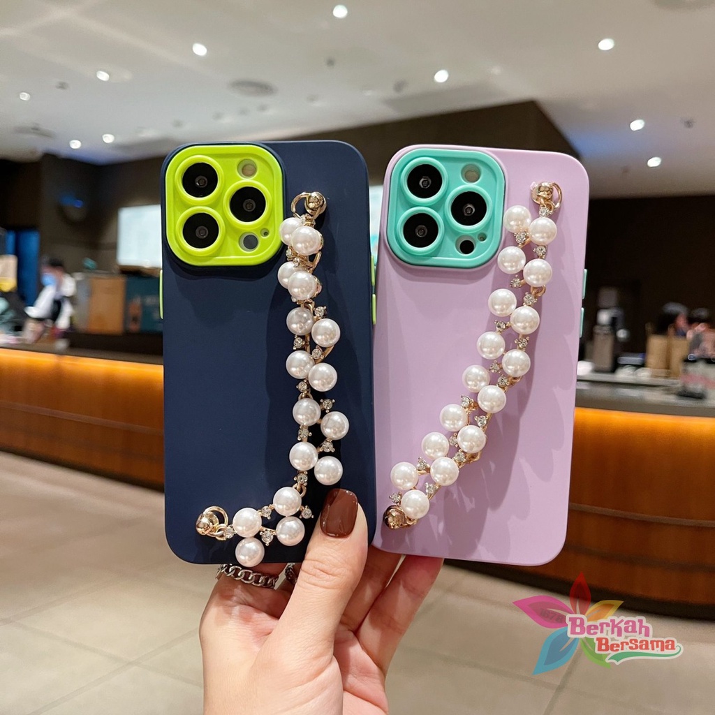 SOFTCASE NALLE RANTAI MUTIARA MACARON CANDY KOPER 2IN1 PROTECTION OPPO A76 A36 F1S A59  F5 F7  F7 PRO BB6961