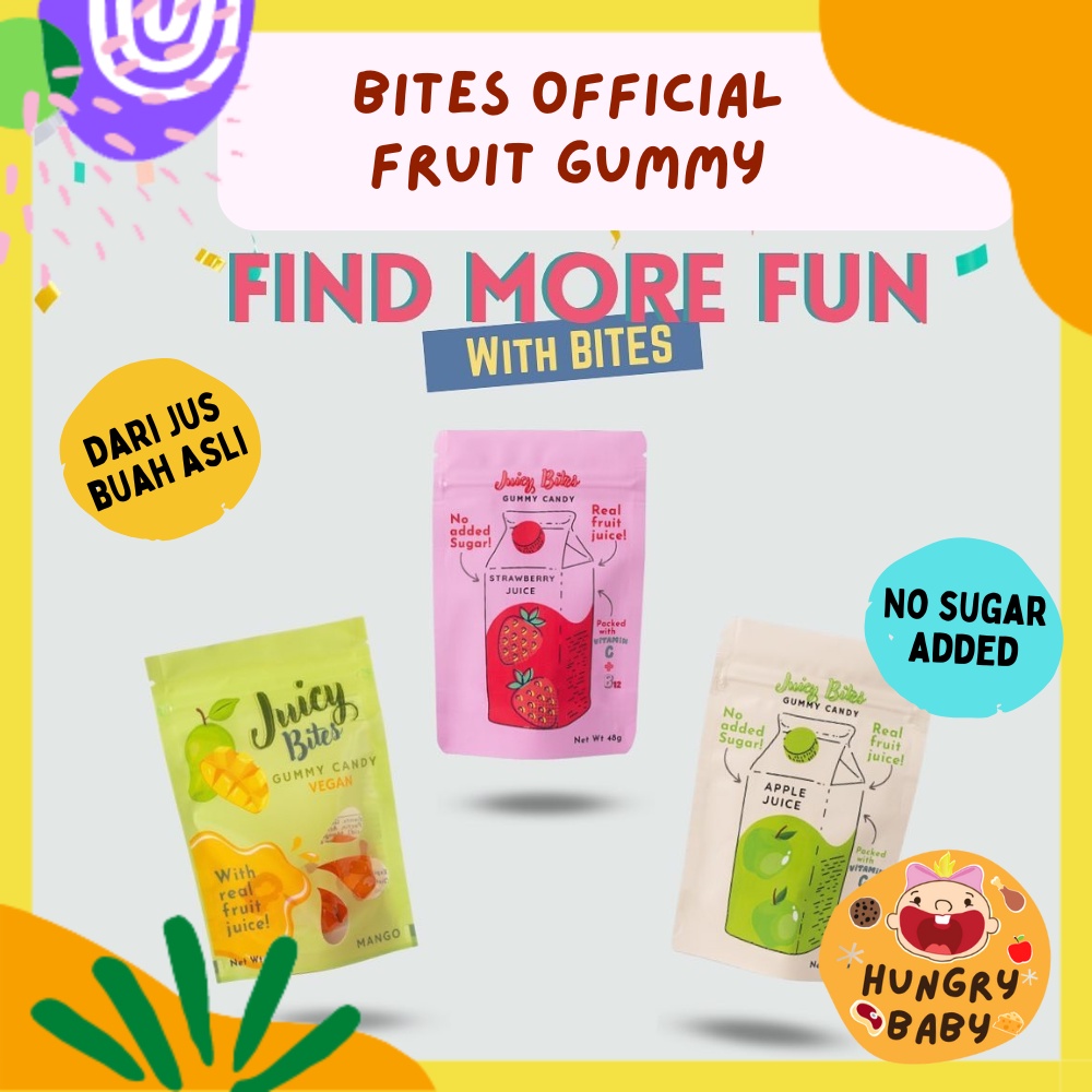 Gummy Bites Official / Sugar Free Vitamin / Permen Gum 1 th+ / Tanpa Gula / Gummy Candy / Yumearth