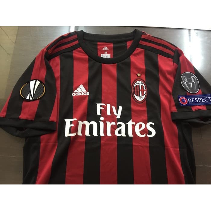 Baru Jersey Baju Kaos Ac Milan Home 17/18 Grade Ori Futsal Full Patch Murah |
