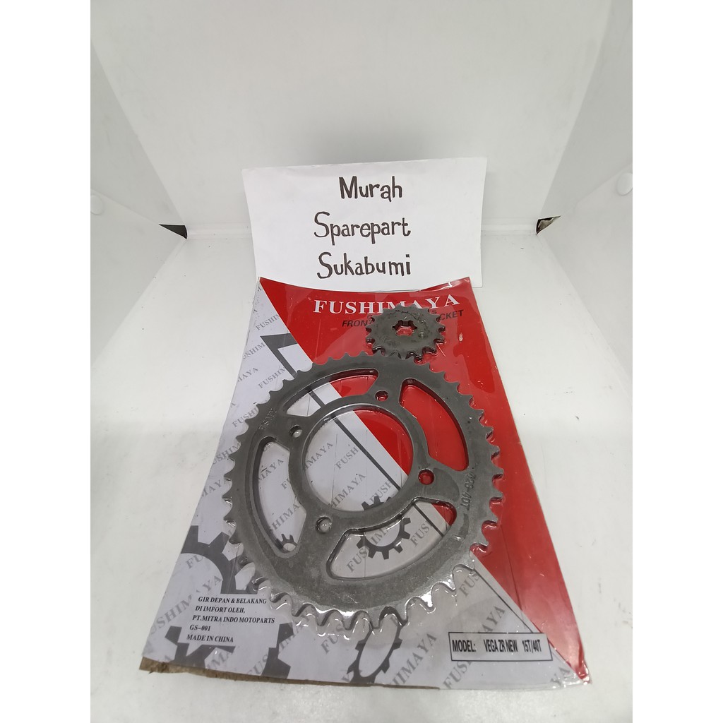 GEAR GIR DEPAN BELAKANG VEGA ZR 15/40 T 428