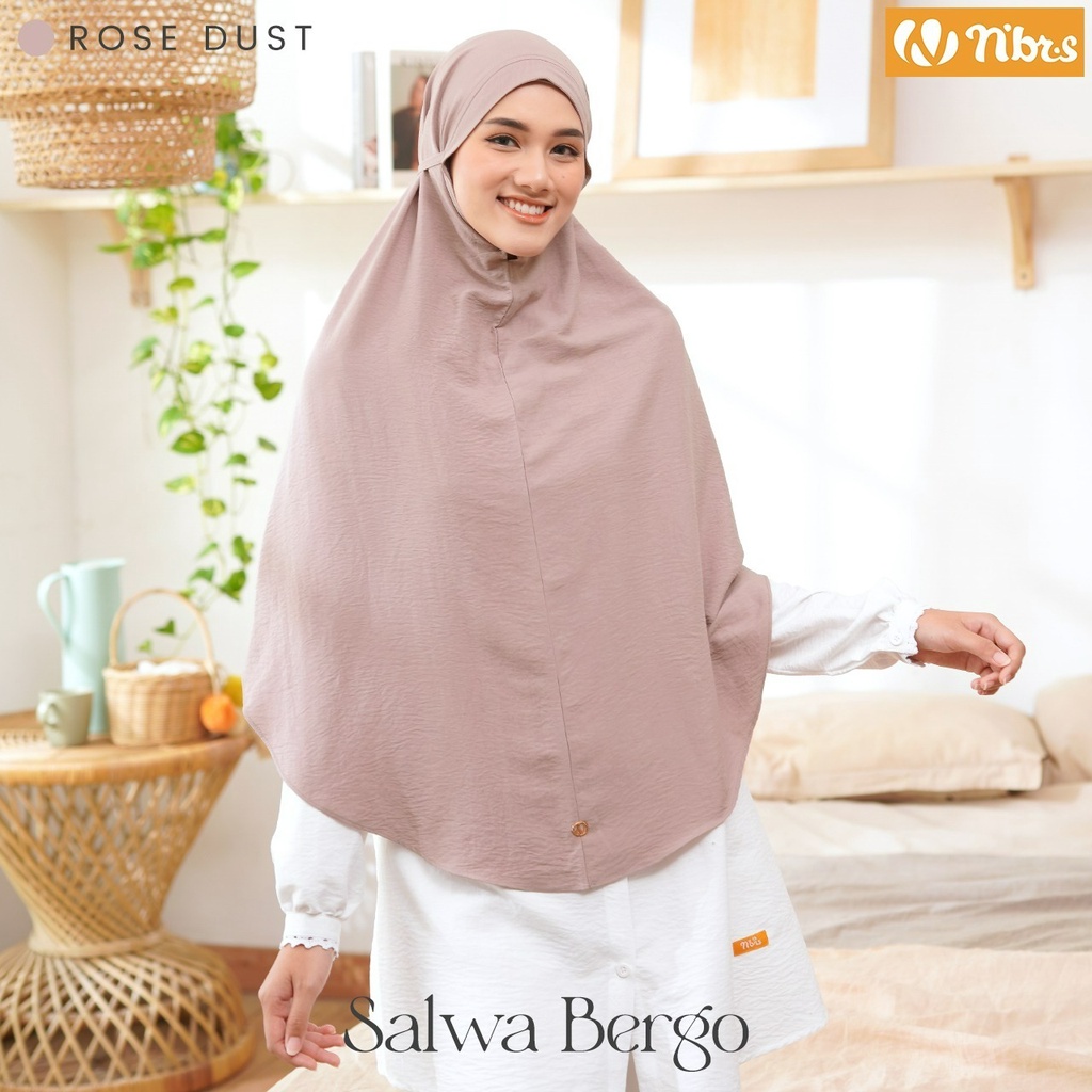 Nibras Hijab Salwa Bergo Bahan Airflow Jasmine Jilbab Mulimah Modern Kekinian