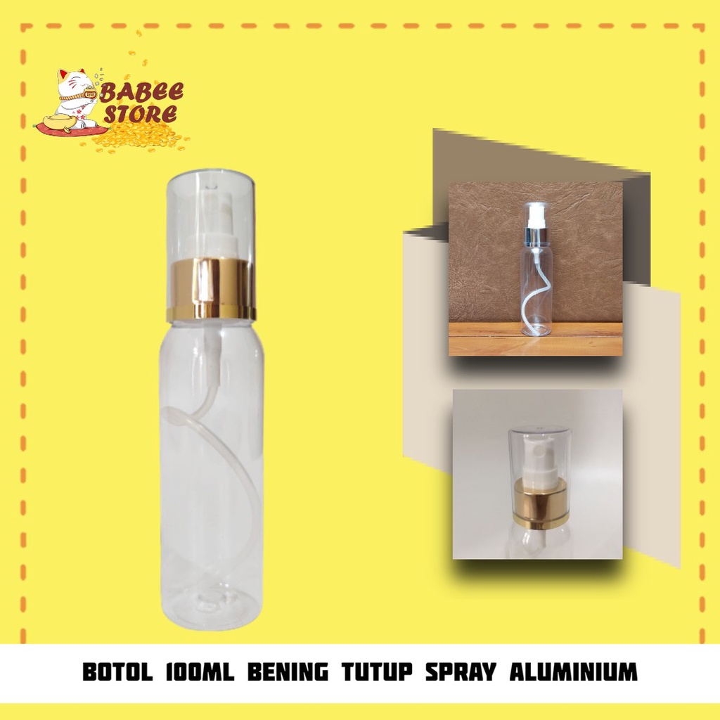 BABEE - BOTOL PLASTIK 100ML SPRAY GOLD SILVER / BOTOL 100 ML / BOTOL KOSMETIK ISI ULANG [HARGA GROSIR]