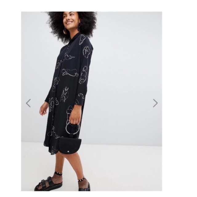 (N072) monki face abstract print dress
