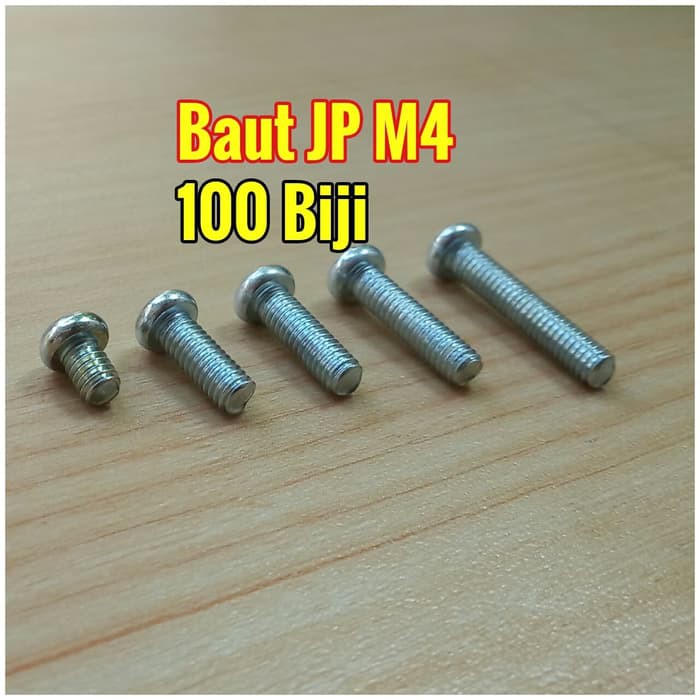 100pcs Baut JP M4 x 15 Plus 4 x 15 mm