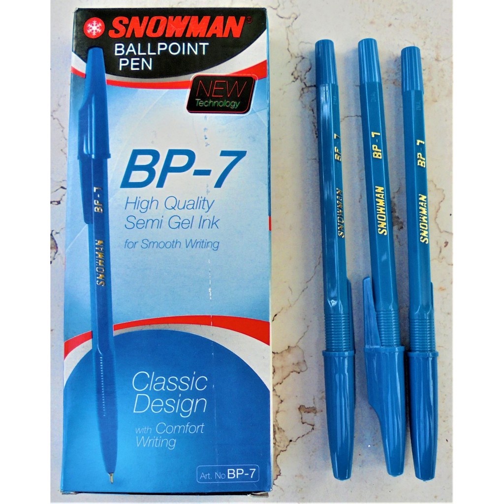 

Ballpoint Tutup Snowman BP-7 warna biru
