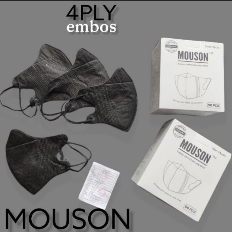 MOUSON Duckbill 4ply (50pcs) warna hitam