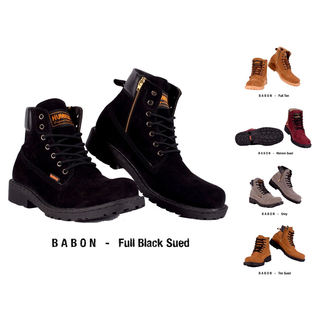 SEPATU KULIT ORIGINAL Sepatu Boots Pria  Babon Suede
