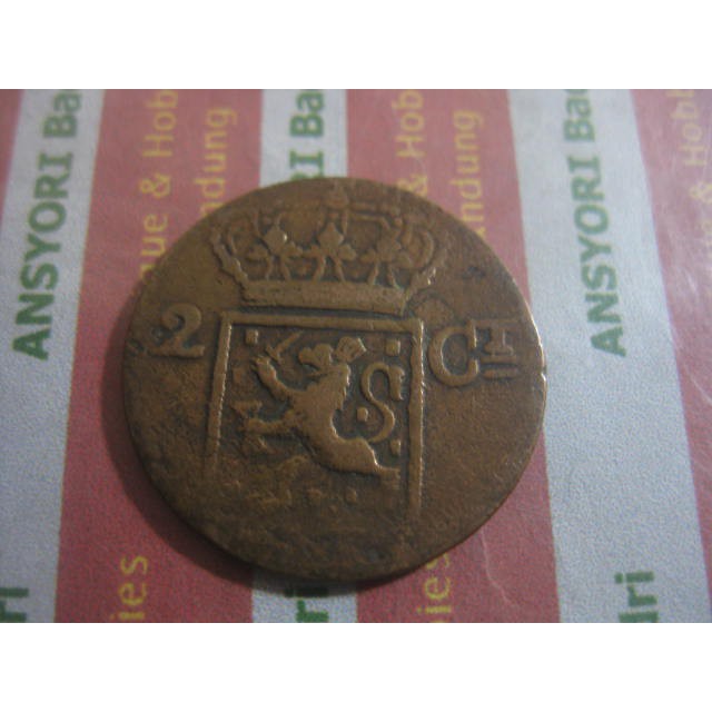 Koin Nederl Indie 1839J 2 Cent Iklan H018