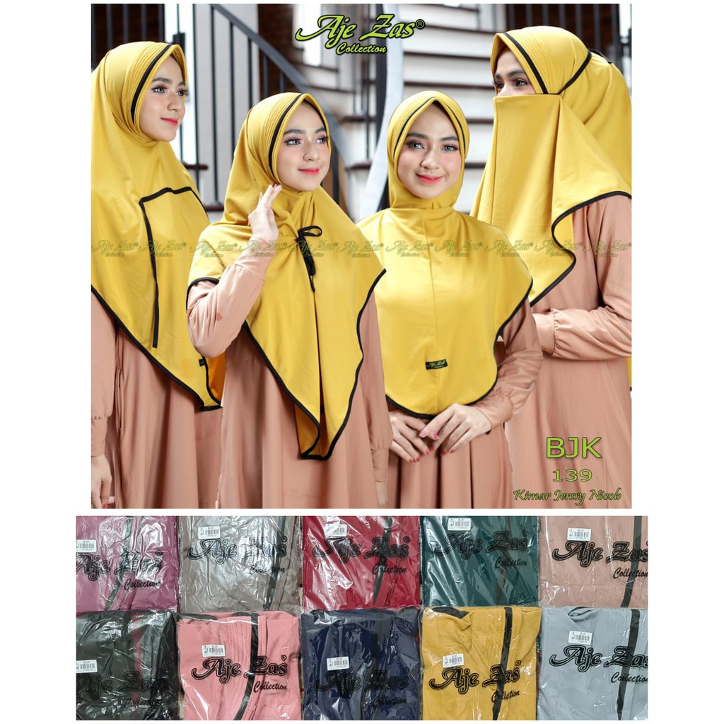 JILBAB KEKINIAN CADAR 3IN1 BAHAN JERSEY PREMIUM BY AJEJAZ XL