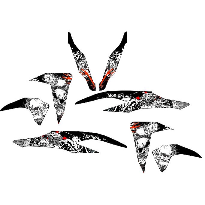 [COD] STRIPING CUSTOM VARIO 150 125 NEW MOTIF TENGKORAK STICKER MOTOR HONDA VARIO 125 150 NEW VARIO 