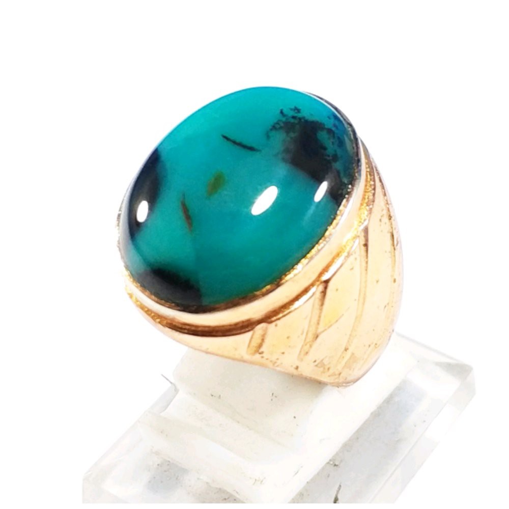 CINCIN BATU AKIK NATURAL BACAN DOKO TOTOL KRISTAL HIJAU KE BIRU TEMBUS BOS