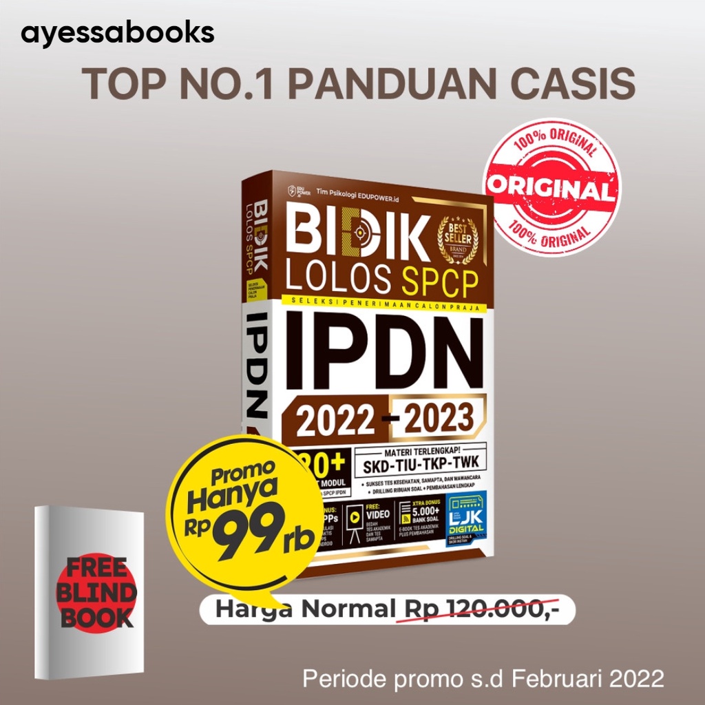 HOT SALE ❤️BUKU TES IPDN BIDIK 99,99% LOLOS SPCP IPDN 2022 - 2023