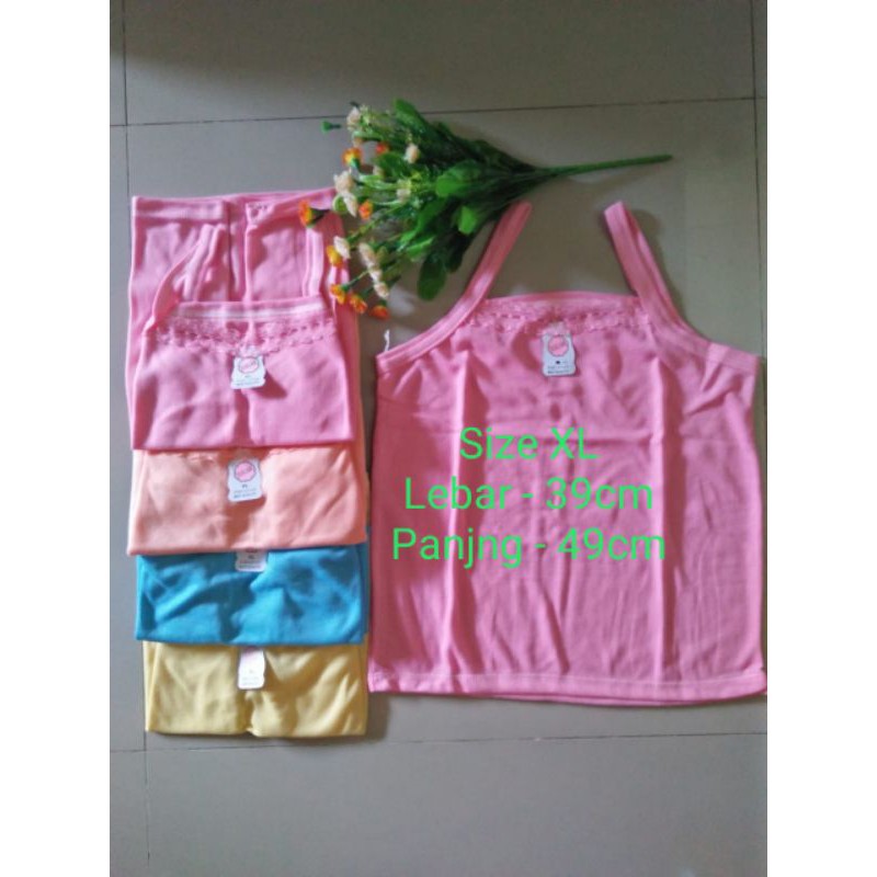 1lusin XL kaos singlet renda/kaos dalam anak sd/kaos kutang anak cewek/kaos dalam anak perempuan