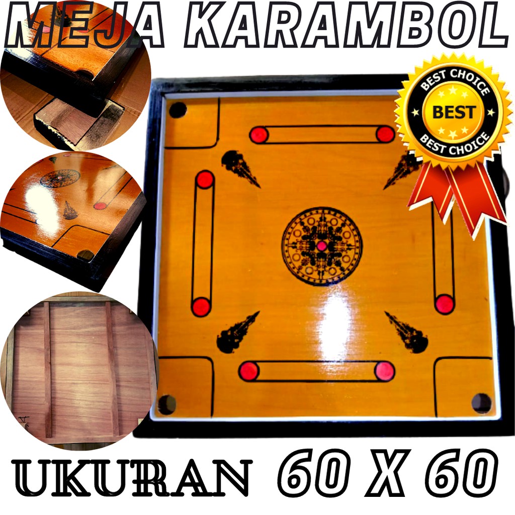 MEJA KARAMBOL KECIL UKURAN 60X60 Free BIJI KARAMBOL PLUS BUBUK KRISTAL