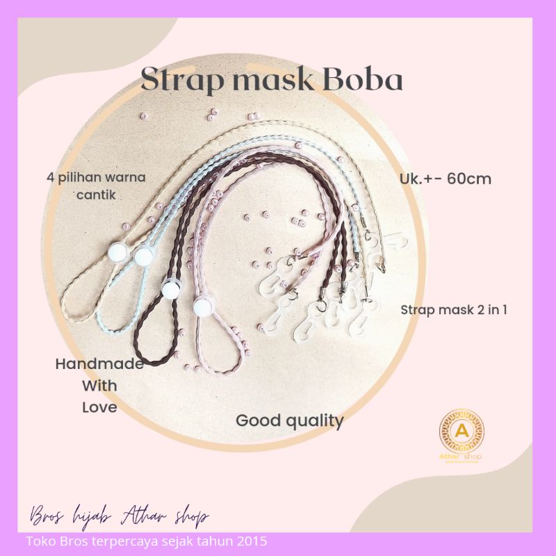 Tali Masker Strap Mask 2in1 Karet Elastis Boba Handmade By Athar Shop