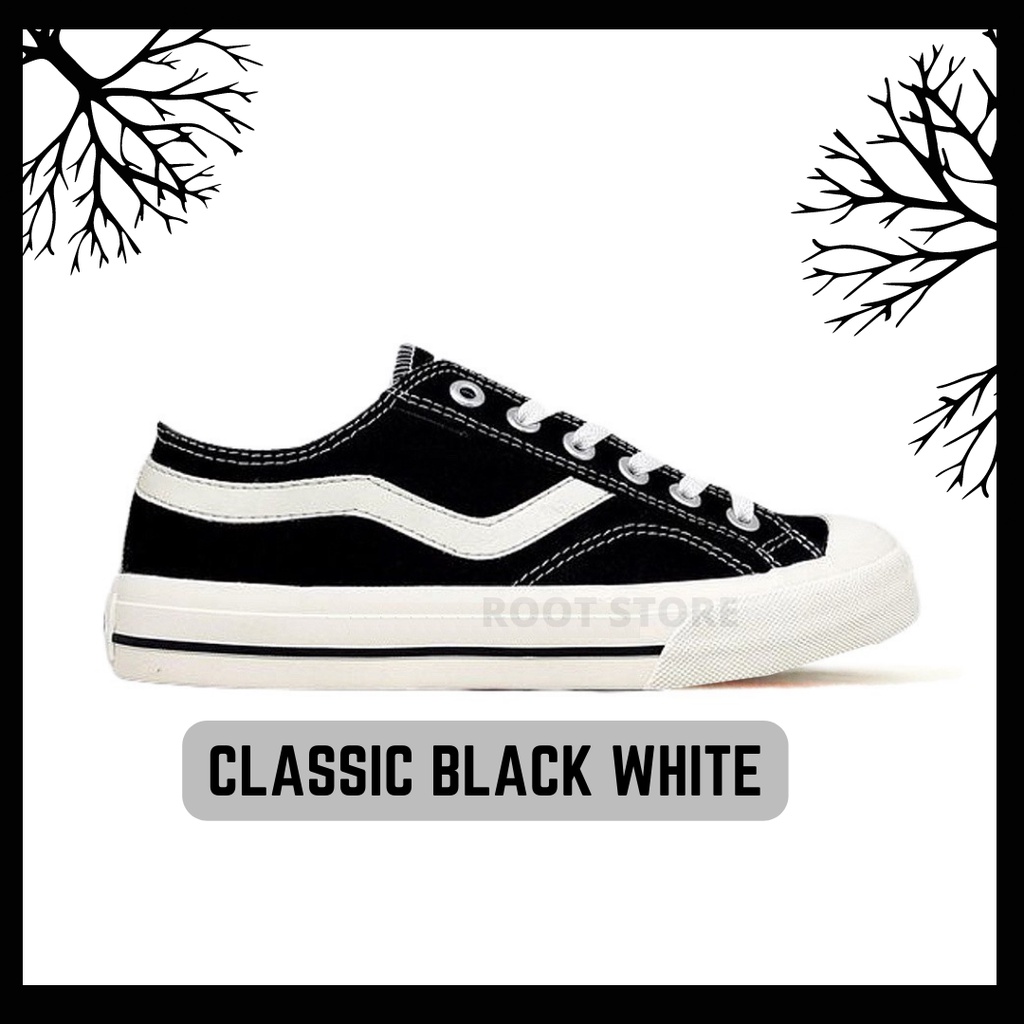 100% Original Sepatu Lokal Casual Black White Low | Not Ventela Public Low