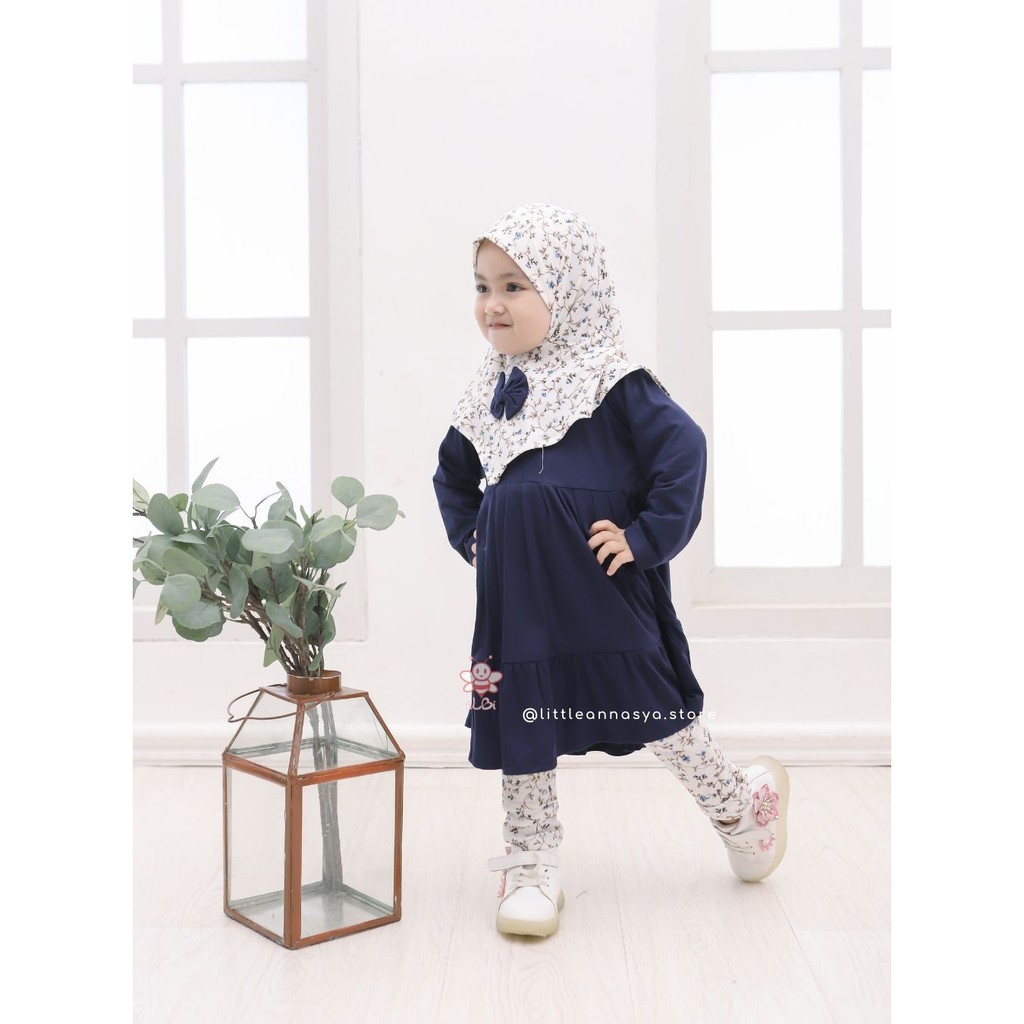 Gamis Anka eLBi Rayon / Baju Muslim Anak Perempuan / Baju Muslim Anak 1 Tahun - 6 Tahun