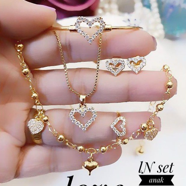 Xuping Set Perhiasan anak love Lapis Emas 24k 2504n