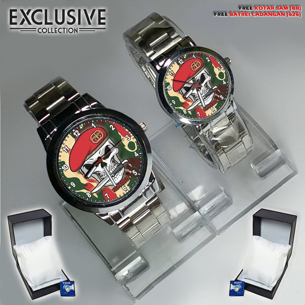 Jam Tangan  TNI / KOPASUS Rantai (Sepasang/Satuan)