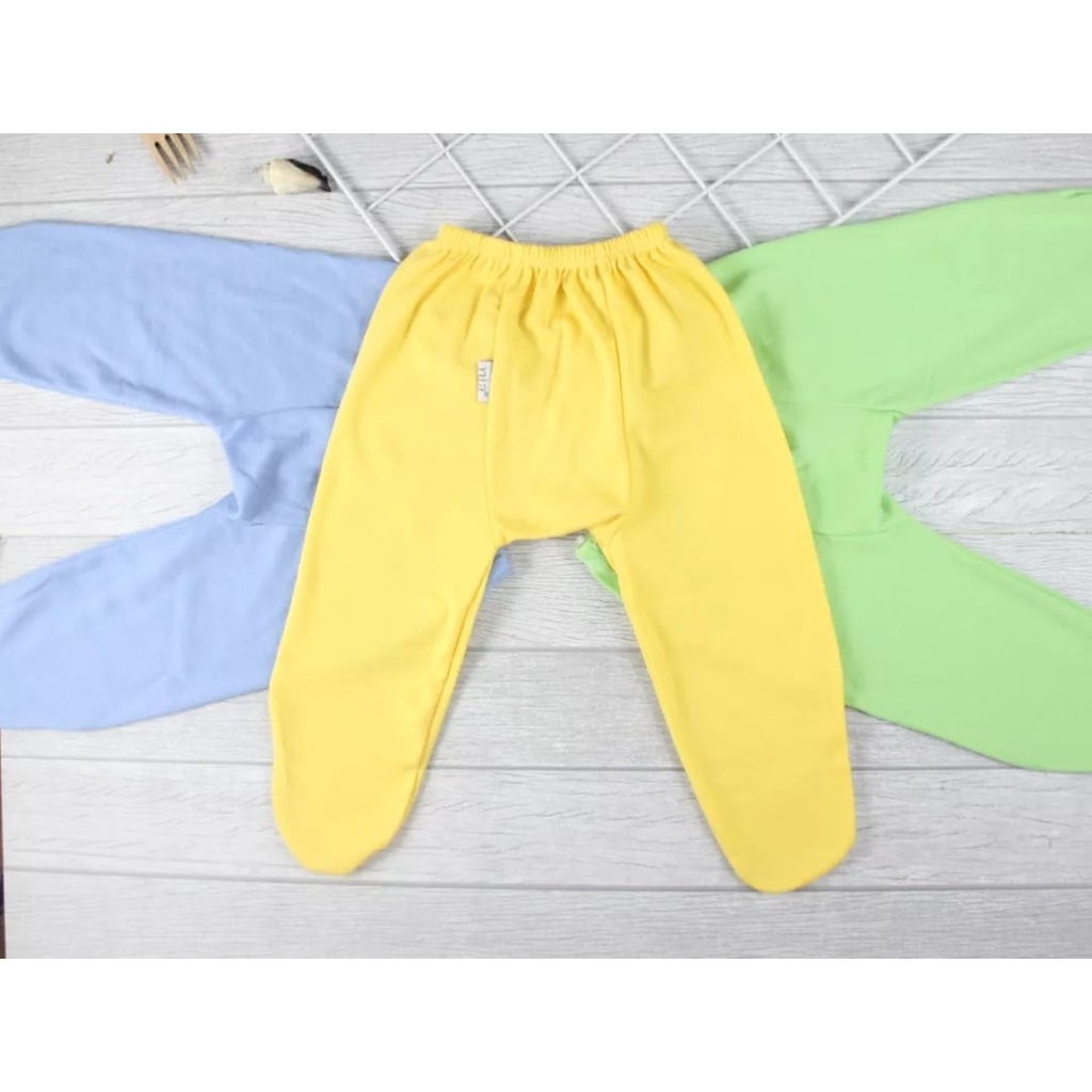 Celana Panjang Bayi Tutup 3-12 Bulan Warna Polos Isi 6 Pcs