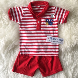 Setelan Baju Bayi  Laki Laki Cowok  Uaka Lengan Pendek  