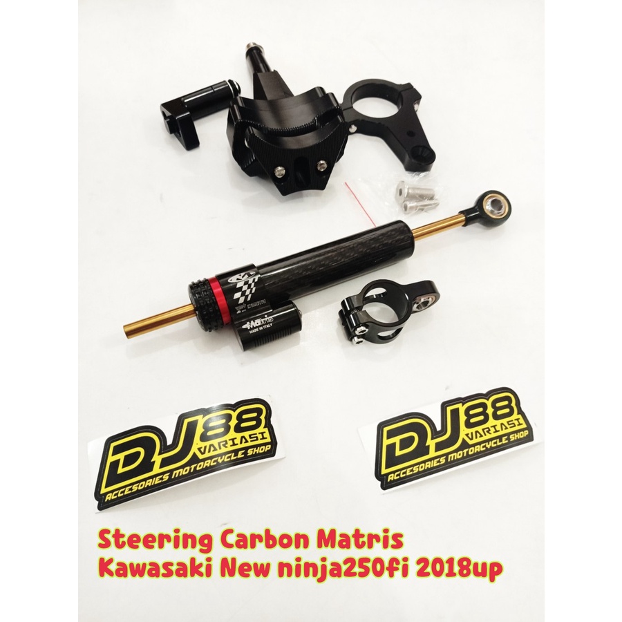 Jual Steering damper ninja 250 fi 2018 up MAtris carbon ninja 400 new