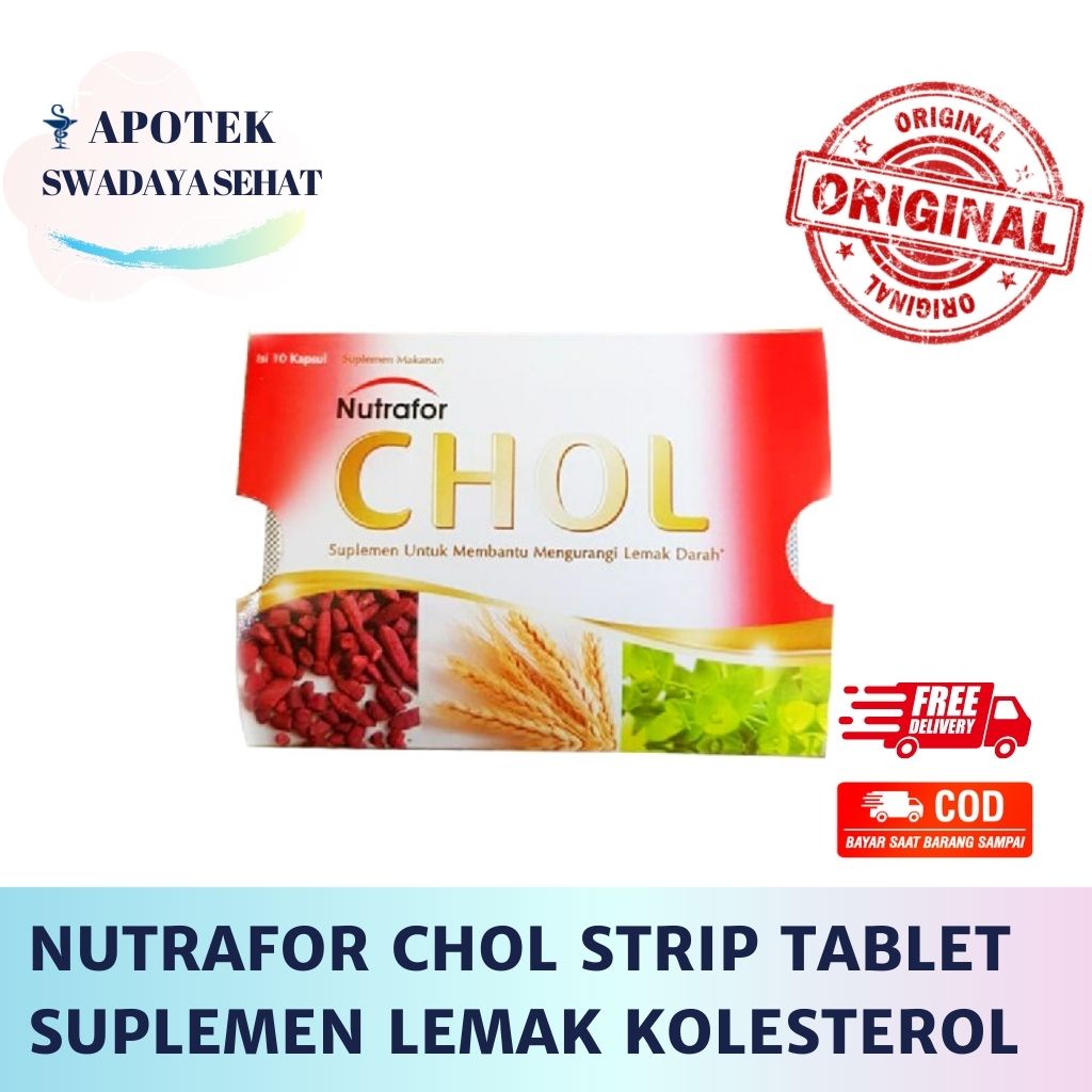 NUTRAFOR CHOL Strip 10 Kapsul - Suplemen Mengurangi Lemak Darah Kolesterol Cholesterol