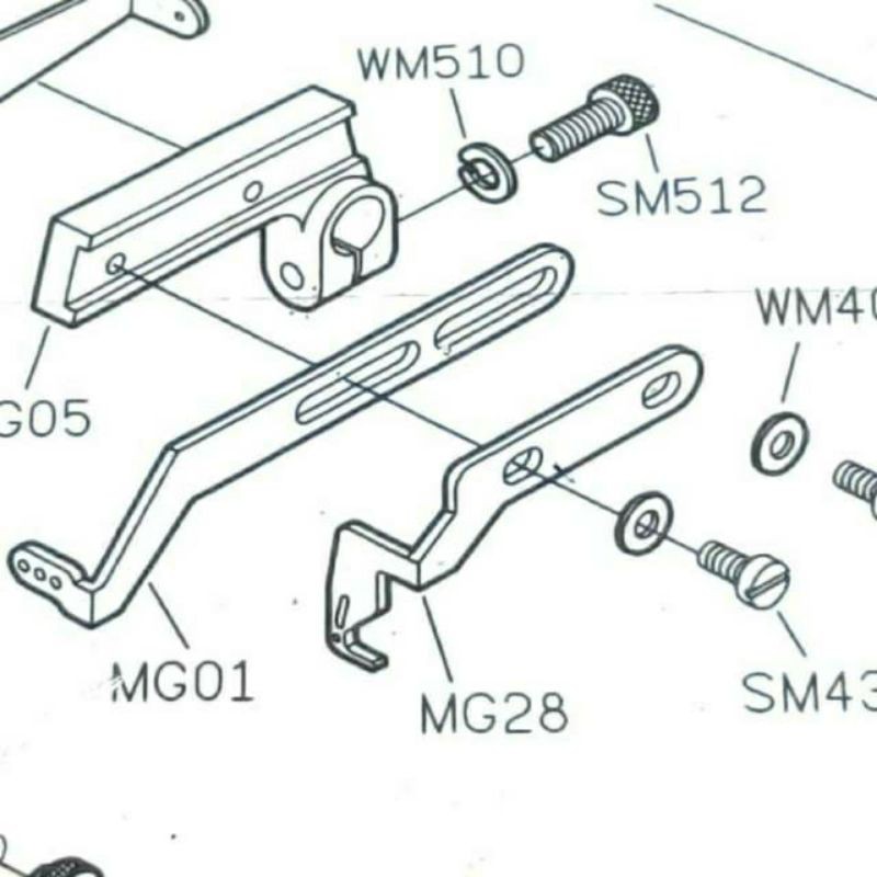 Jalur Benang ZigZag - Thread Guide MG28 Asli Siruba F007