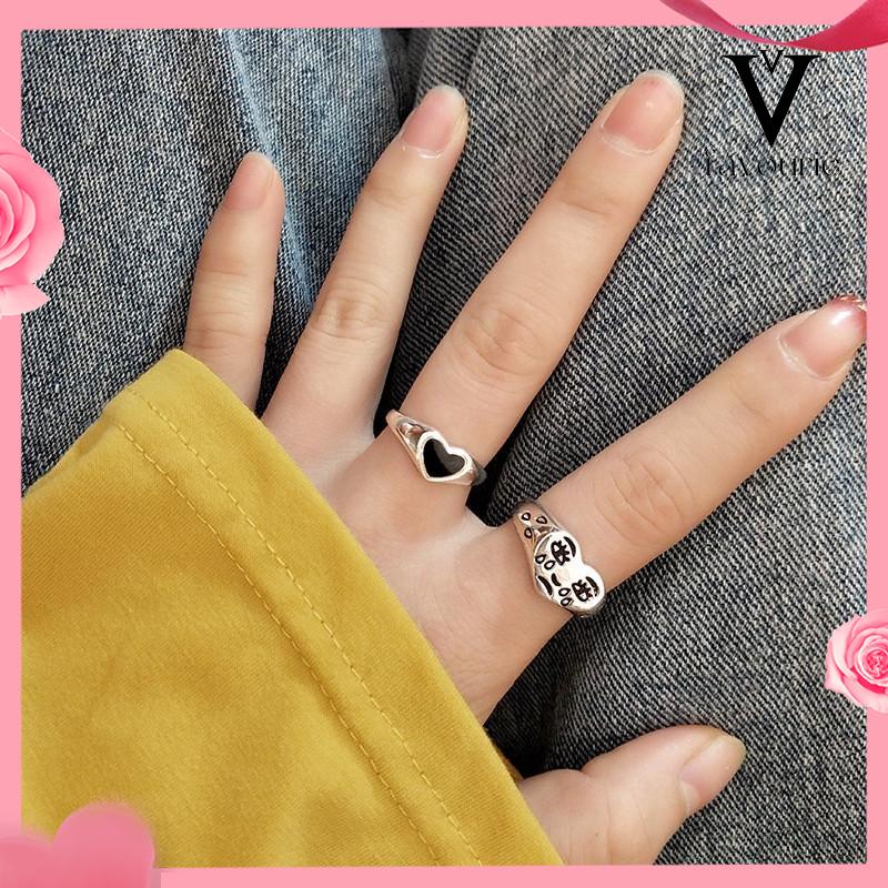 [COD]Cinta air mata menangis cincin wajah kepribadian retro cincin ekspresi sedih-FA