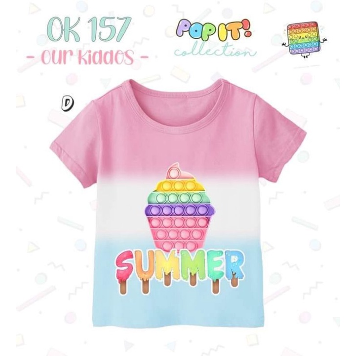 OK157 KAOS ATASAN CWE POP IT bahan katun, printing