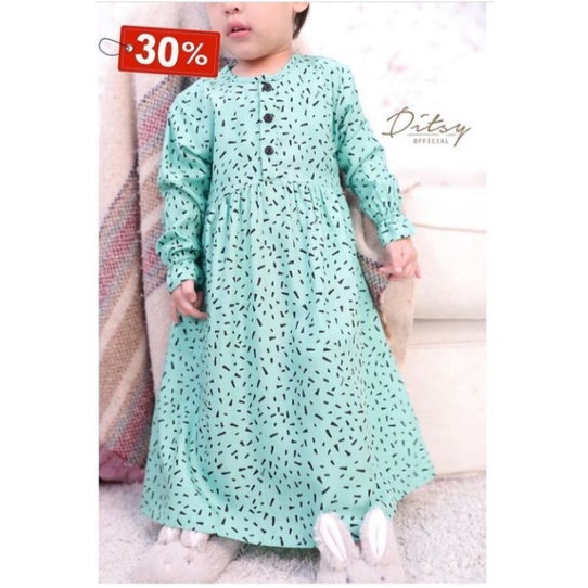 Little Ditsy Flakes Mint Nightgown size 7 (Booked)