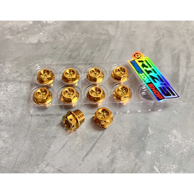 Jual Probolt Tutup Oli Mesin Stenlist Gold Blue Tone Raider Safria Fu Original Heng Shopee