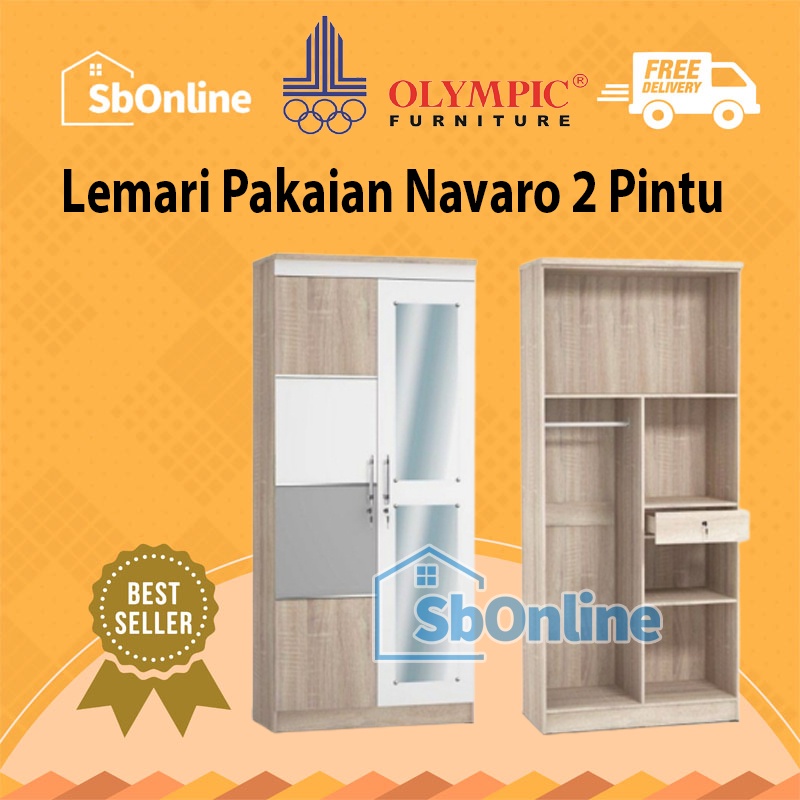 OLYMPIC Lemari Pakaian 2 Pintu - LP Navaro 2P