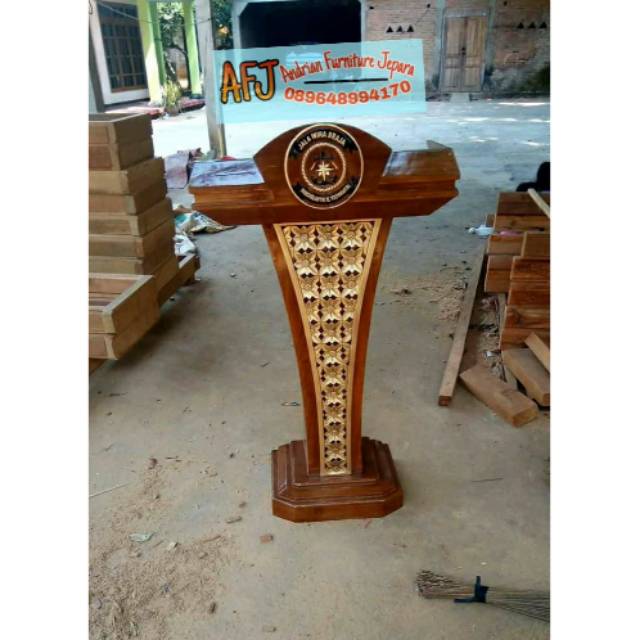 Podium pidato podium kayu jati