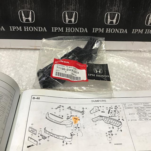 SWA Spacer Bracket Breket Bumper Depan Kanan atau Kiri Honda CRV GEN 3 2007 2008 2009 2010 2011 2012