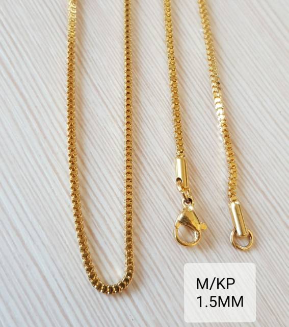 Kalung Titanium Kotak Titanium Gold MKG