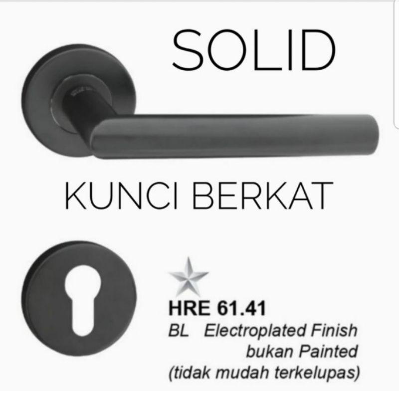 Kunci Solid Komplite/HRE Solid 6141 BL Lengkap Body dan Kunci/61.41 Black/Hitam