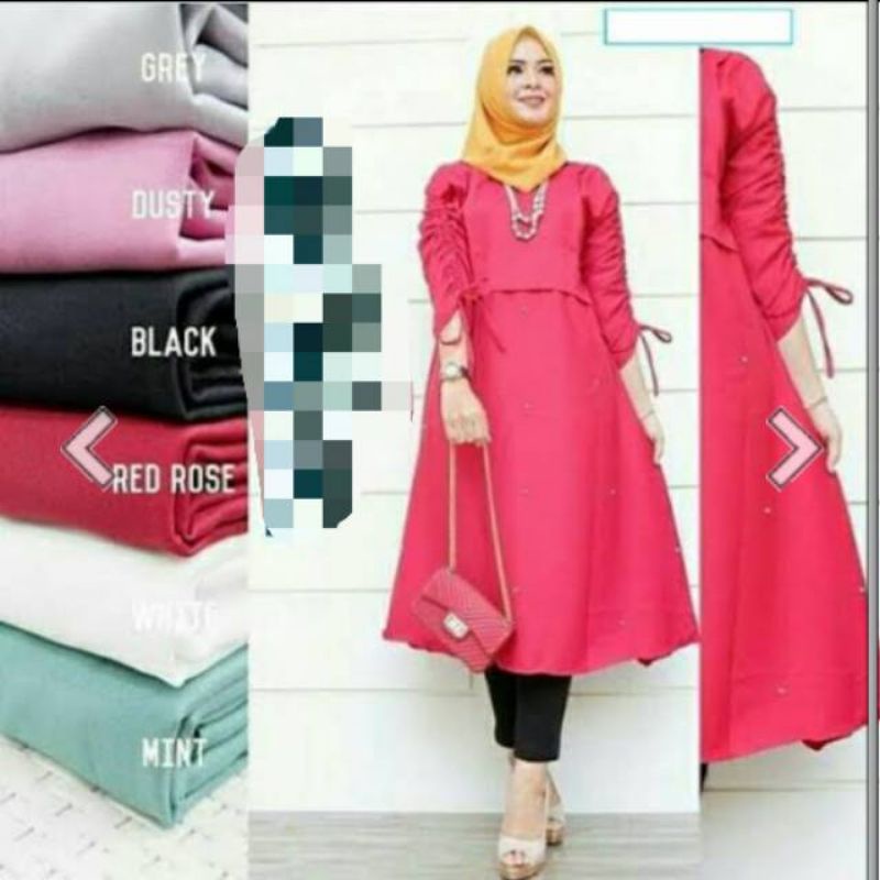 Pearly tunik atasan wanita fashion muslim