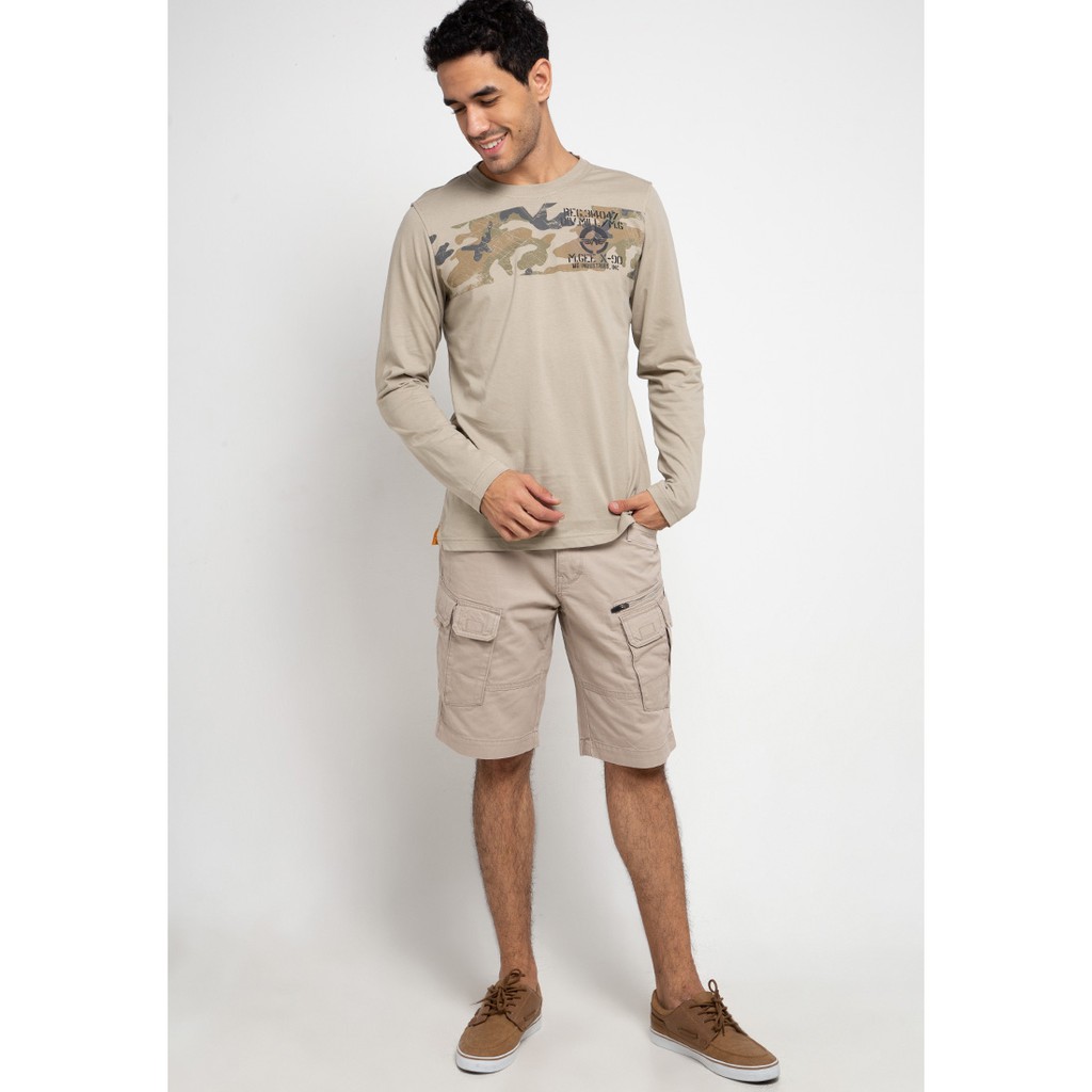 Kaos Lengan Panjang Pria MGee 3451C Original Marc 004 Sand
