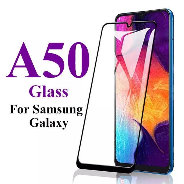 PROMO Tempered Glass SAMSUNG Galaxy A50 TG Layar FULL COVER Black Premium Glass Anti Gores Kaca