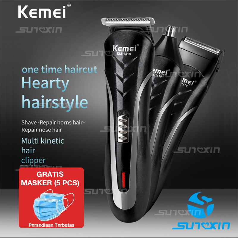 Hair Clipper Kemei 1419 Cukuran  Rambut  Alat Potong 